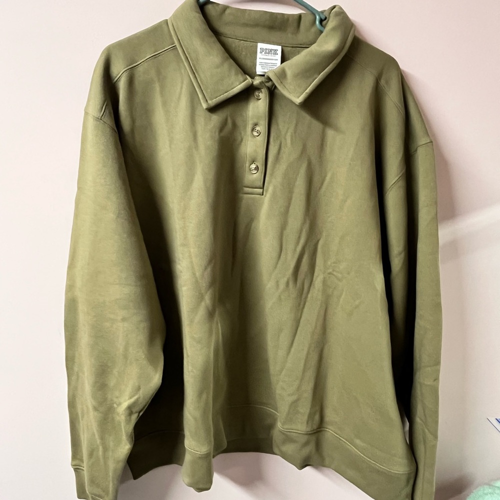 PINK Victoria's Secret Olive Sweatshirt - Picture 7 of 8